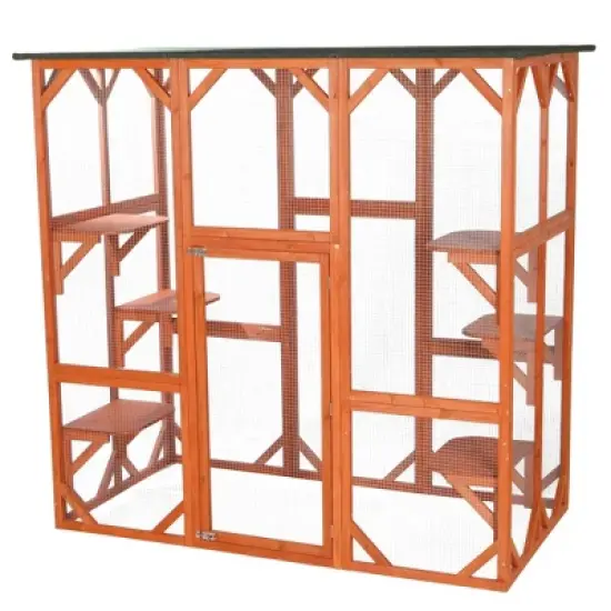 TRIXIE Pet Products Wooden Outdoor Cat Sanctuary image {1}