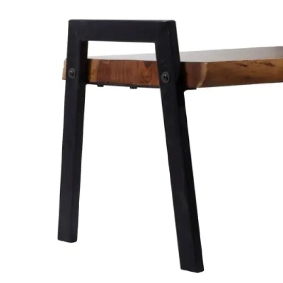 Natural Wooden Bench Brown - Olivia & May image {6}