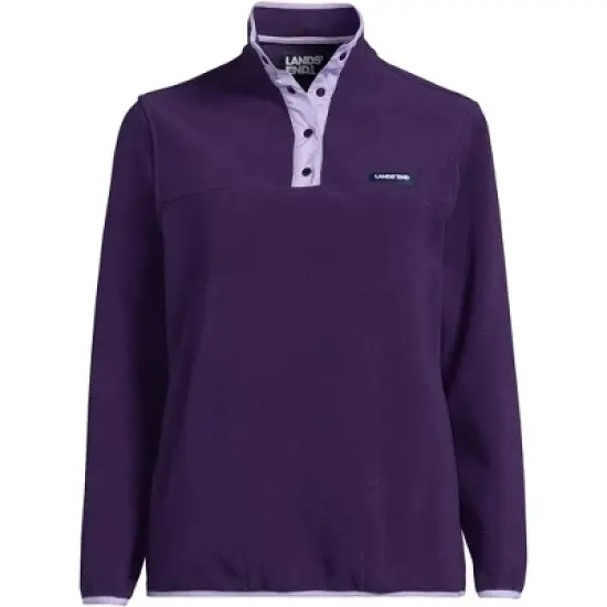 Lands' End Women's Heritage Fleece Snap Neck Pullover image {10}