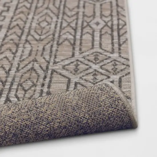 Outlined Geo Pattern Outdoor Rug Neutral - Threshold&trade; image {3}
