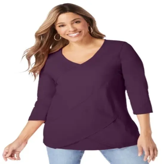 Jessica London Women&rsquo;s Plus Size Layered Knit Top image {8}
