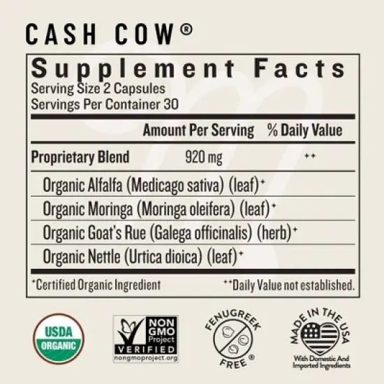 Legendairy Milk Cash Cow Vegan Supplement Capsule - 60ct image {1}