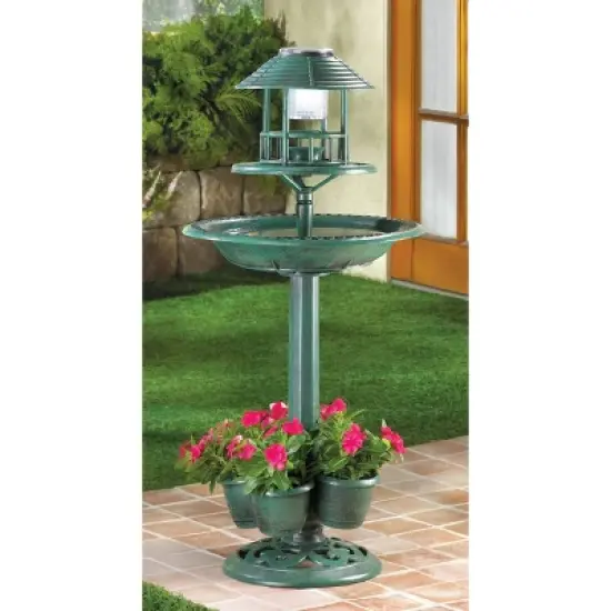 17" Verdigris Garden Centerpiece Bird Feeder Green - Zingz & Thingz: Freestanding, Non-Toxic, No Assembly Required image {1}
