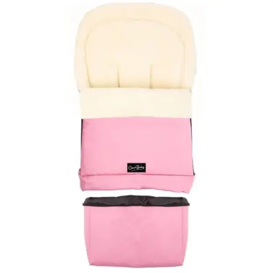 Cover Baby 0-3 Years Scandinavian Organic Wool Adjustable Footmuff in Barbie Pink image {1}