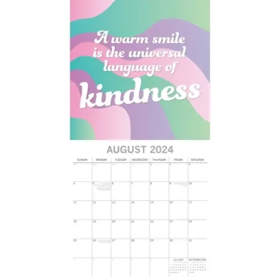 The Gifted Stationery 2024 Square Wall Calendar, Be Kind, 16-Month Lifestyles Theme with 180 Reminder Stickers (12x12 In) image {2}