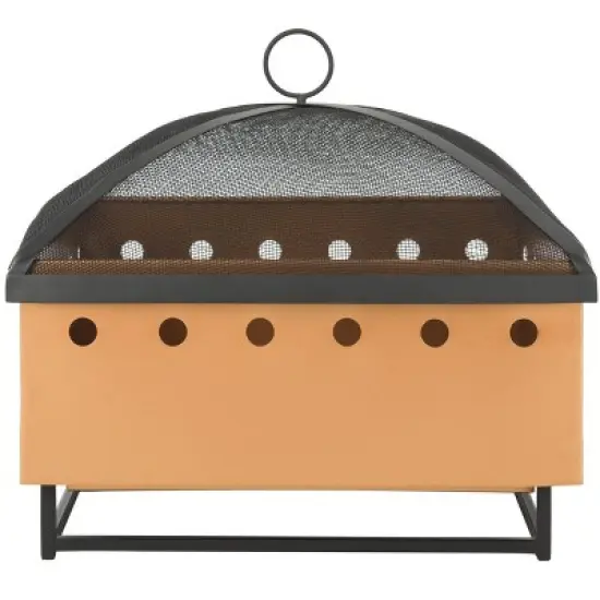 Wyatt Square Outdoor Fire Pit - PIT2004 - Copper/Black - Safavieh image {7}