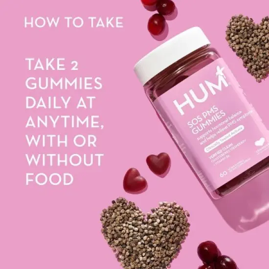 HUM Nutrition SOS PMS for PMS Relief & Mood Support Vegan Gummies  - 60ct image {5}