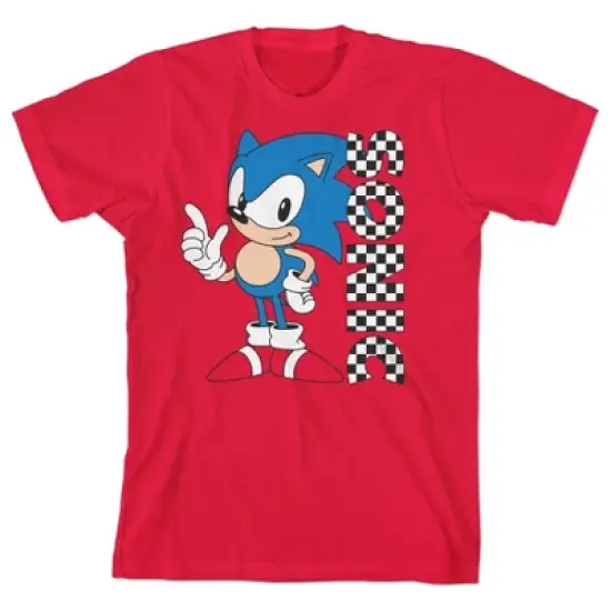 Sonic the Hedgehog Video Game Character Youth Boys Red Graphic Tee image {1}