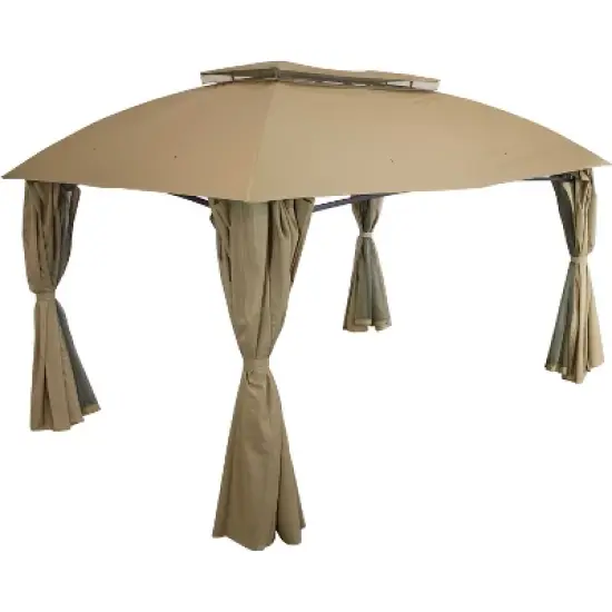 Sunnydaze Soft Top Rectangle Patio Gazebo with Screens and Privacy Walls for Backyard, Garden or Deck - 10' x 13' image {7}