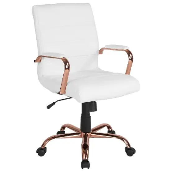 Merrick Lane Contemporary Mid-Back Home Office Chair with Padded Arms image {16}