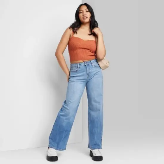 Women's Super-High Rise Wide Leg Baggy Jeans - Wild Fable&trade; Blue Wash  image {3}