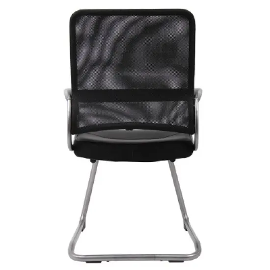 Mesh Back with Pewter Finish Guest Chair Black - Boss Office Products image {4}