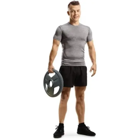 Amber Fight Gear Triple-Grip Weight Plates, Durable Cast Iron for Strength Training, Ideal for Squats, Deadlifts, Bench Press, Pair (5 lbs) image {3}