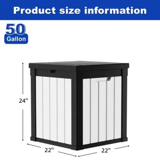MAYEERTY 50 Gallon Large Capacity Outdoor Deck Box for Patio Furniture Cushions, Pillow with Wheels image {4}
