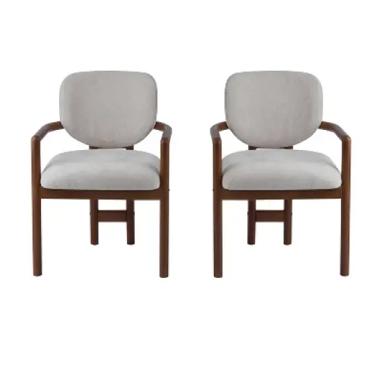 Christopher Knight Home Edge Modern Rubberwood Upholstered Dining Chairs (Set of 2) image {9}