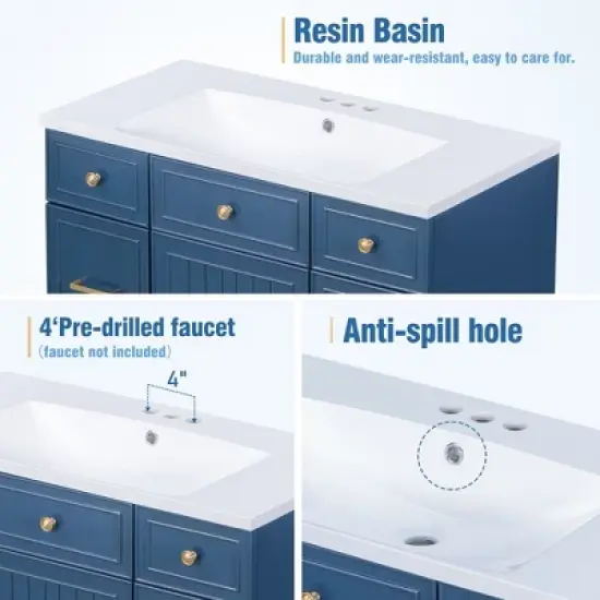 36" Bathroom Vanity Cabinet with Sink Top Combo Set image {6}