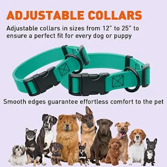 Dogline Biothane Waterproof Collar with QR Buckle Teal image {4}
