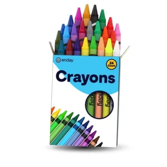Enday 24 Count Crayons, for Kids & Teachers, Easy to Hold Toddler Crayons, Premium Non-Toxic image {7}