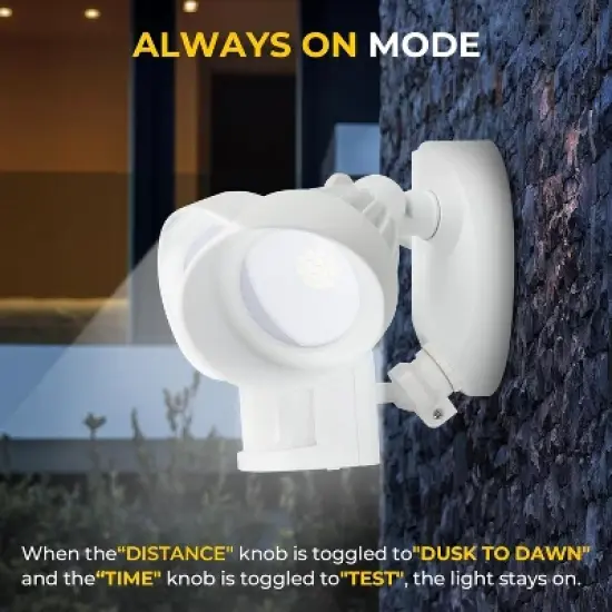 ZAFRO LED Flood Motion Sensor Outdoor Lights, 24W 1800LM 5000K IP54 Waterproof, 5 Lighting Modes, 4 Lighting Durations, 3 Detection Distances,White. image {7}