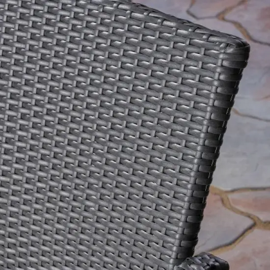 Kent 3pc Acacia Wood & Wicker Bistro Set - Gray - Christopher Knight Home image {7}