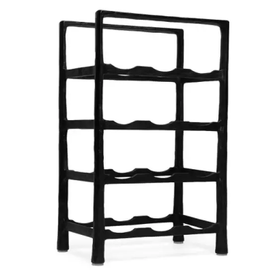 BIRDROCK HOME 12 Bottle Rack - Free Standing Stand - Kitchen Countertop - Black Forged Metal - Vertical Shelf Storage Cabinet - Holder image {1}