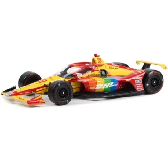 Dallara IndyCar #28 "DHL Delivered w/Pride" Andretti Autosport "NTT IndyCar Series" (2022) 1/18 Diecast Model Car by Greenlight image {1}