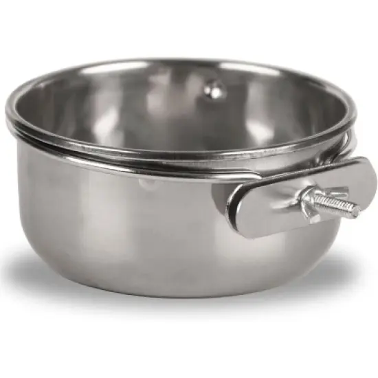 QT Dog Stainless Steel Pet Bowl Coop Cup with Clamp - 20 oz image {4}