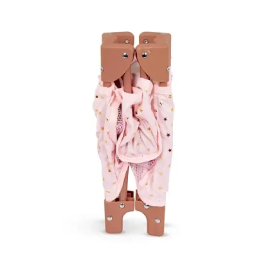 LullaBaby Doll Playpen Pink Foldable Accessory - Gold Star Print image {6}