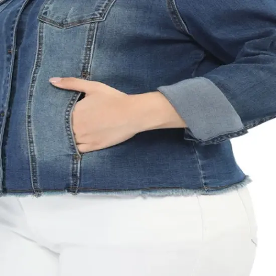 Agnes Orinda Women's Plus Size Classic Denim Casual Long Sleeve Fashion Jean Jackets image {5}