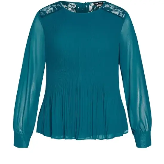 Women's Plus Size Lust After Top - teal  | CITY CHIC image {2}