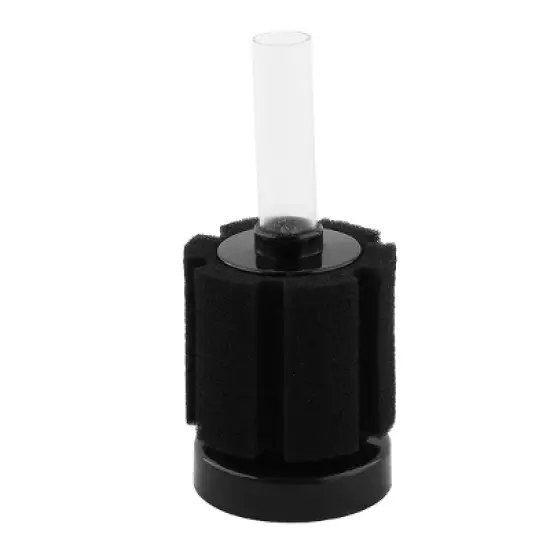 Unique Bargains Aquarium Fish Tank Mini Cylinder  Soft Sponge Water Filter Black image {3}