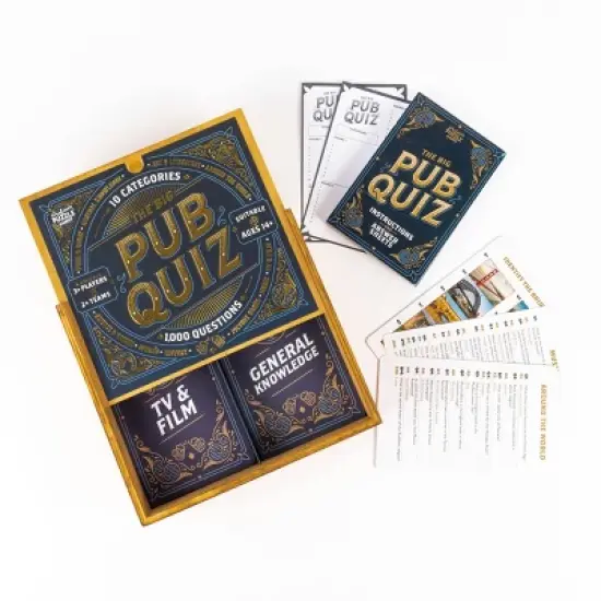 Big Pub Quiz - Professor Puzzle: Trivia Card Game for Adults, 3+ Players, Includes Scoring Pads & Pencil, Ages 14+ image {1}