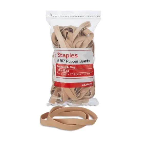 Staples Multi-Purpose Rubber Bands #107 1 lb. Resealable BG 40/PK (28626-CC) 808018 image {3}