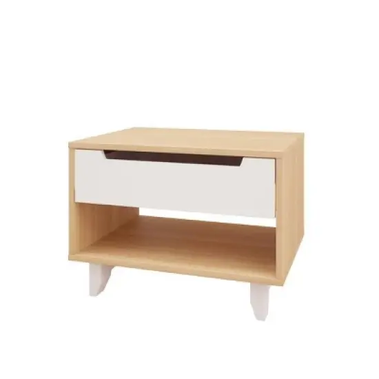 Open Shelf 1 Drawer Nightstand - Nexera image {4}