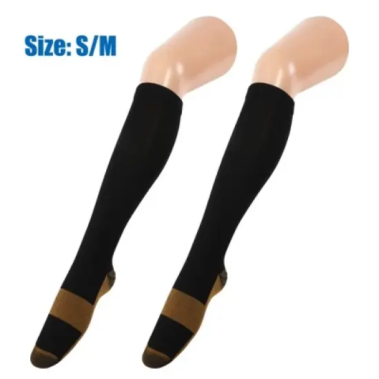 Unique Bargains Copper Stockings Compression Socks for Women Men for Running 6 Pair image {3}