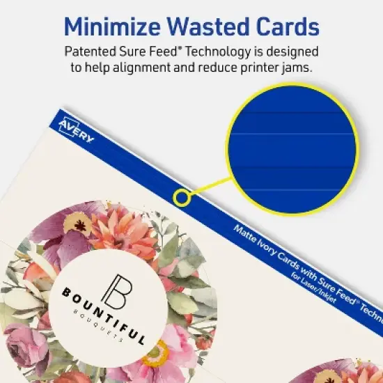 Avery Printable Round Cards, 3" Diameter, Matte Ivory, 60ct image {3}