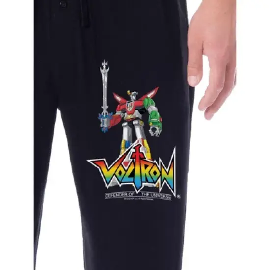 Voltron Mens' Classic TV Series Show '80s Character Sleep Pajama Pants Black image {1}