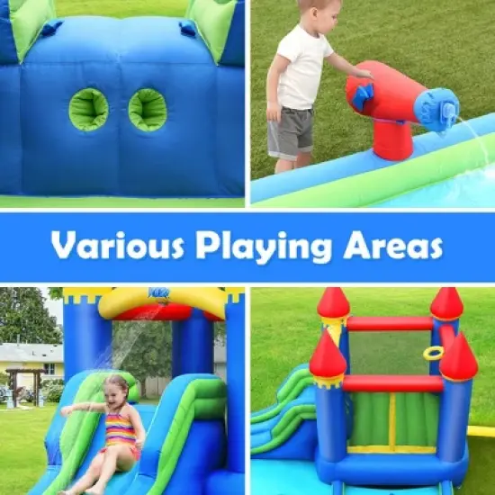 Costway Inflatable Bouncer Climbing Slide Bounce House Water Park BallPit Without Blower image {8}