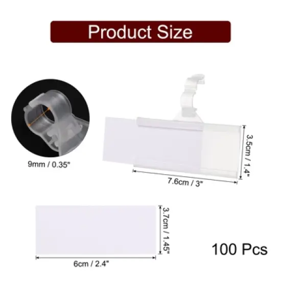 Unique Bargains Plastic Reusable Snap Lock Clear Label Holder image {1}