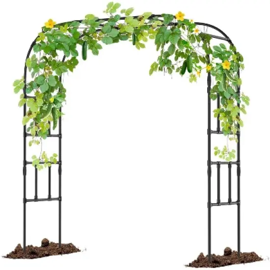 DoCred Garden Arch Trellis for Climbing Plants, 87'' H Large Garden Trellis OutdoorMetal Plant Support Trellis Archway Arbor Tunnel Trellis image {7}