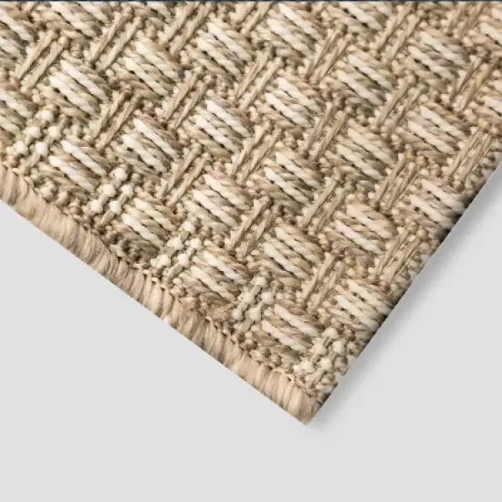 2'5" x 8' Basketweave Outdoor Runner Oatmeal - Smith & Hawken&trade; image {1}