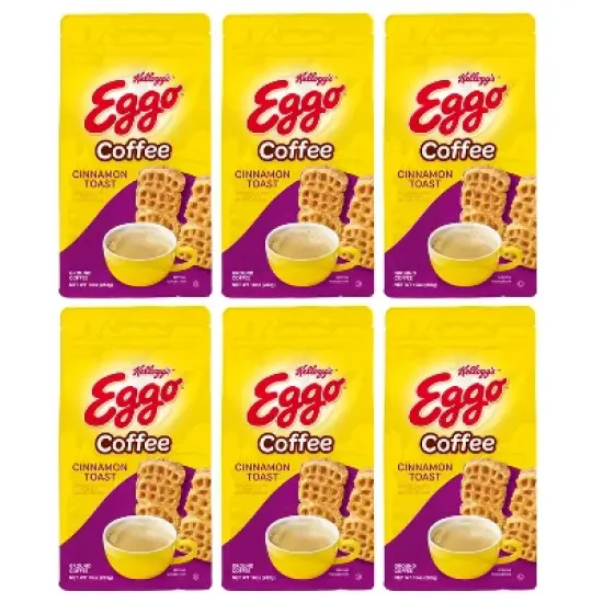 Eggo Cinnamon Toast Flavored Ground Coffee, Fair Trade Cert. 10 Oz Bag,6 pack image {4}