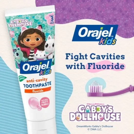 Orajel Kids' Gabby's Dollhouse Paste - Fruity Bubble - 4.2oz image {2}