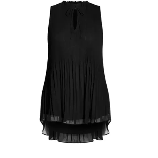 Women's Plus Size Adore Pleat Top  - Black | CITY CHIC image {2}