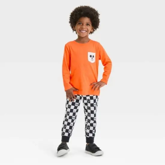 Toddler Boys' Halloween Pull-Over T-Shirt and Fleece Jogger Pants - Cat & Jack&trade;Orange image {3}