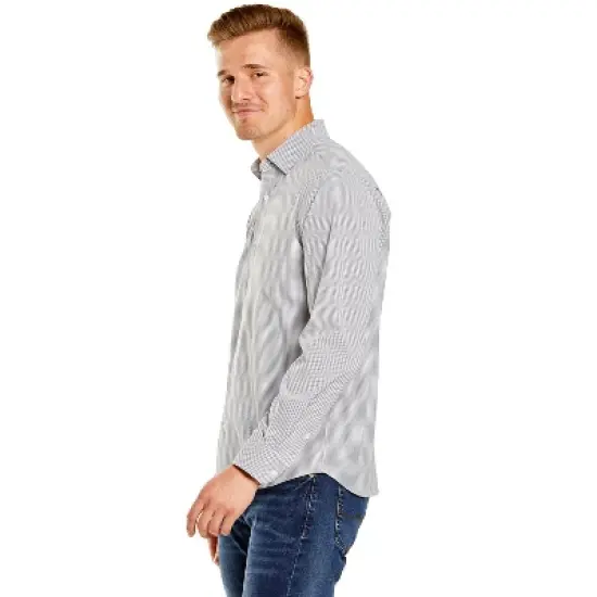 Storm Creek Men's Windowpane Influcencer Eco Woven Long Sleeve Shirt image {2}