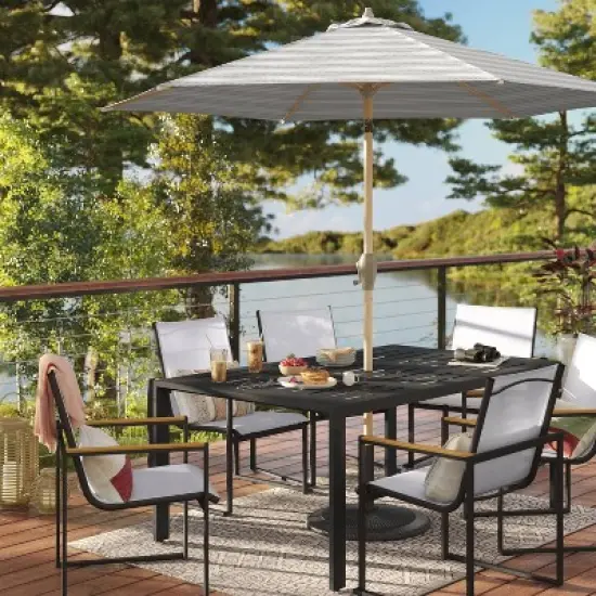 Outlined Geo Pattern Outdoor Rug Neutral - Threshold&trade; image {1}