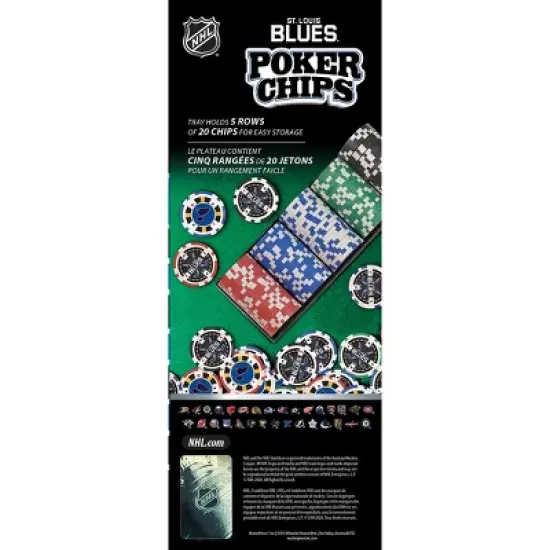 MasterPieces Casino Style 100 Piece Poker Chip Set - NHL St. Louis Blues image {4}
