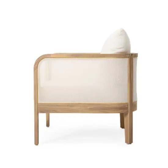 Christopher Knight Home Linksy 2pc Modern Patio Acacia Club Chair Set Water Repellent Cushion image {4}