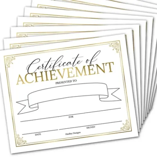 Hadley Designs Elegant Gold Award Certificates of Achievement for Students, Set of 25 image {9}